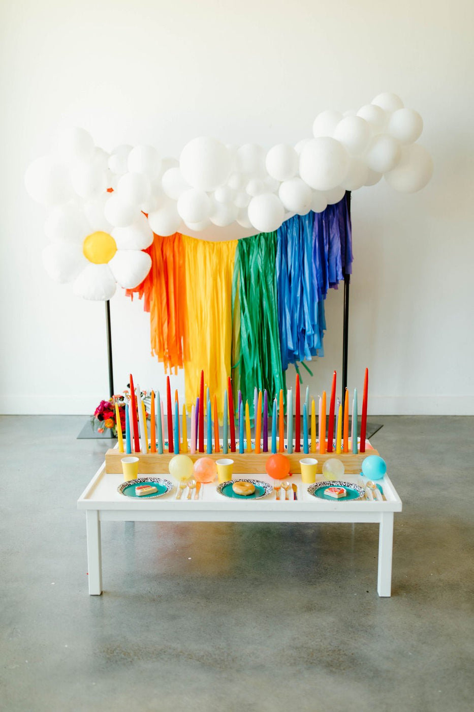 Rainbow After The Storm Backdrop - Oh My Darling Party Co-Amethystback to schoolboy party #Fringe_Backdrop#