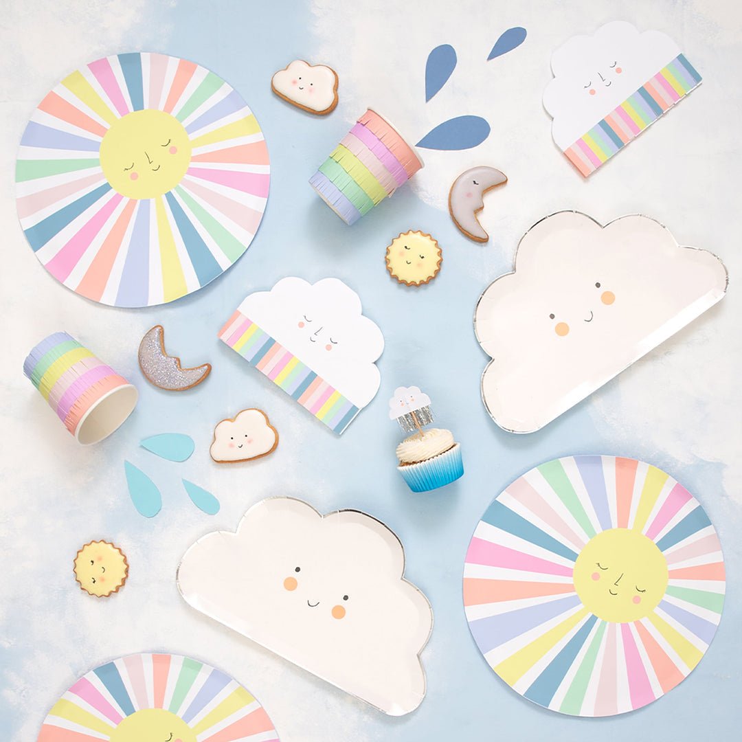 Rainbow Sun Plates - Oh My Darling Party Co-baby showercupcake kitcupcake kits #Fringe_Backdrop#