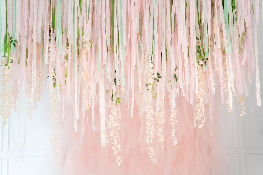 Ready To Ship: Blush Tulle Backdrop - Oh My Darling Party Co-1st birthdaybaby pinkblush #Fringe_Backdrop#