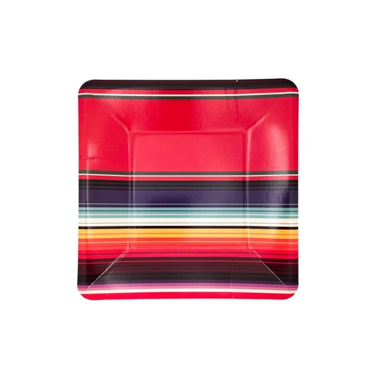 Red Serape Dessert Plate - Oh My Darling Party Co-1st rodeobrunch platescountry theme #Fringe_Backdrop#