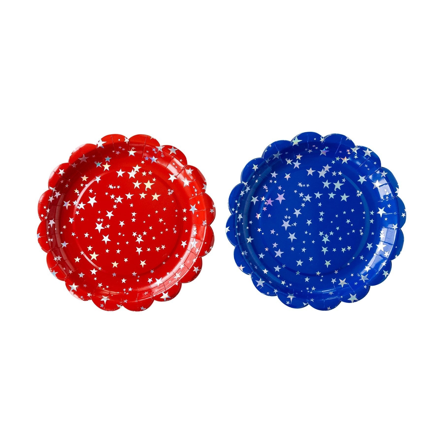 Red/Blue Sparklers Scallop Plate Set - Oh My Darling Party Co-4th july4th of Julyamerica #Fringe_Backdrop#