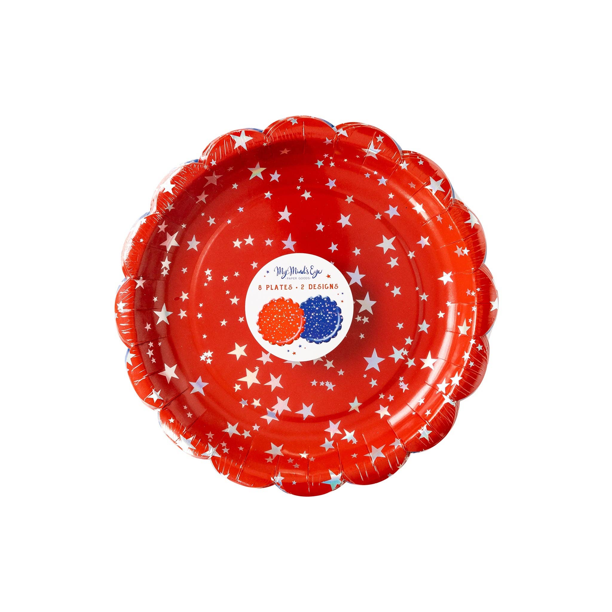 ROC941 - Red/Blue Sparklers Scallop Plate Set - Oh My Darling Party Co-Faire #Fringe_Backdrop#