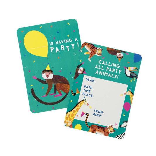 Safari Animal Party Invites - 8 Pack - Oh My Darling Party Co-Faire #Fringe_Backdrop#