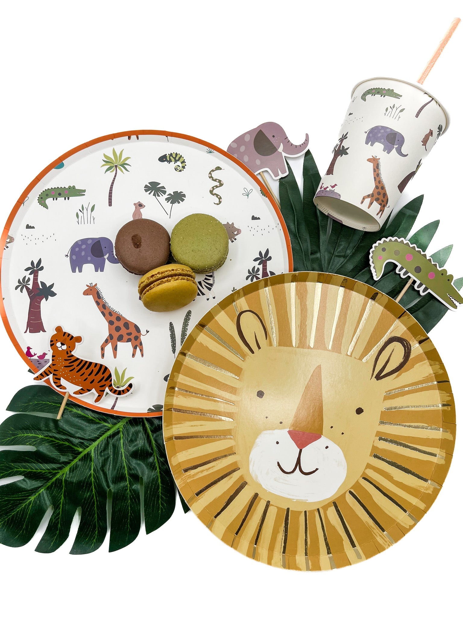 Safari Cups - Oh My Darling Party Co-animal partyanimal platesbirthday cups #Fringe_Backdrop#