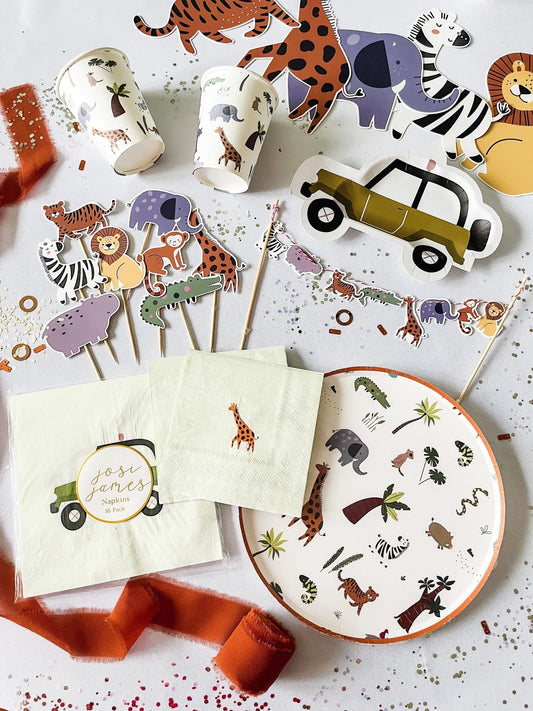 Safari Large Plate - Oh My Darling Party Co-animal partyBarn Animalsbrunch plates #Fringe_Backdrop#