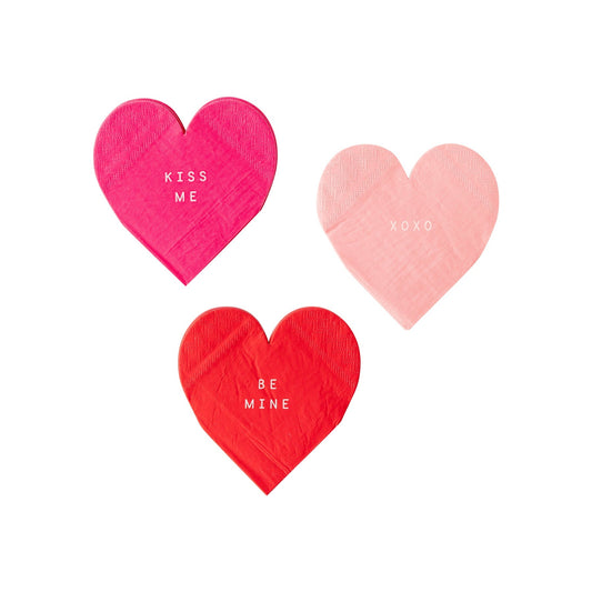Shaped Heart Paper Napkin Set - Oh My Darling Party Co-conversation heartsFairehearts #Fringe_Backdrop#