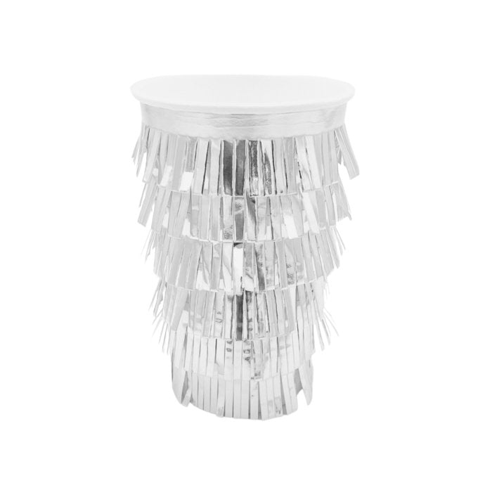 Silver Fringe Cups - Oh My Darling Party Co-birthday cupscupsFringe cups #Fringe_Backdrop#