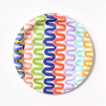 Wavy Lines Small Plate - Oh My Darling Party Co-70's partyFaireparty napkins #Fringe_Backdrop#