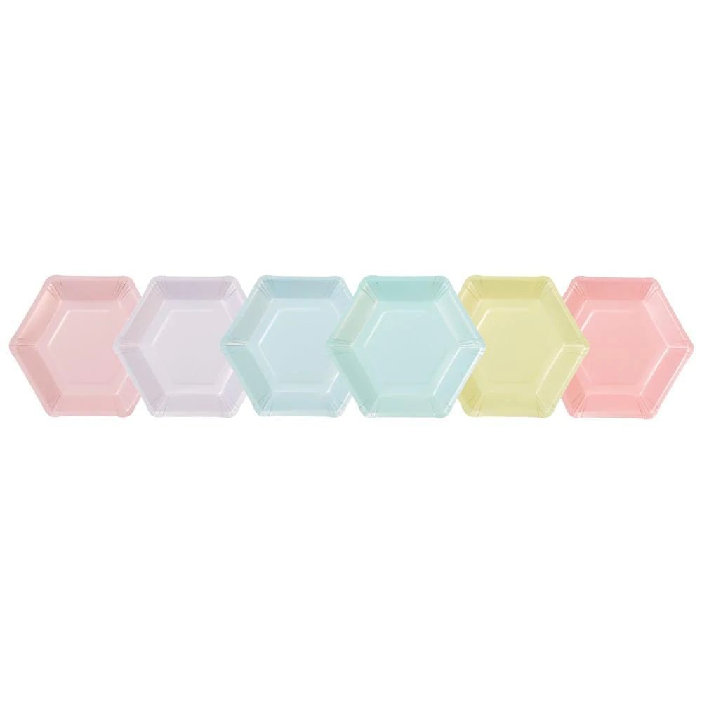 We Heart Pastels Hexagonal Shaped Plates - Oh My Darling Party Co-Fairepaper platesparty plates #Fringe_Backdrop#
