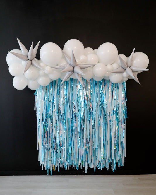 Wonderful Time of the Year Fringe Backdrop - Oh My Darling Party Co-baby bluebaby showerblue and white #Fringe_Backdrop#