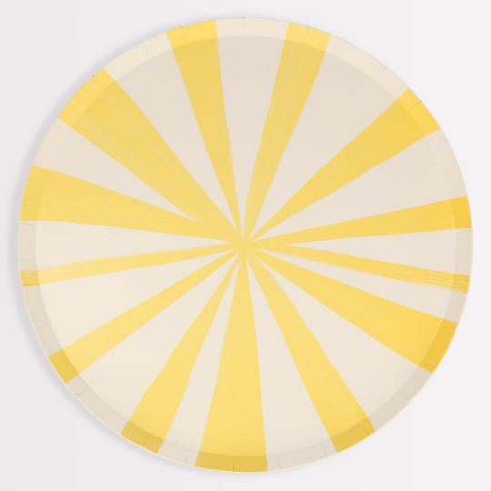 Yellow Stripe Dinner Plates - Oh My Darling Party Co-birthday decorationsBirthday Partybrunch plates #Fringe_Backdrop#